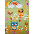 thumbnail image 1 of Ladole Rugs Adorable Owl Kids Area Rug Carpet Green Multi, 3'9" x 5'2" (115cm x 160cm), 1 of 4