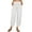 White, variant on Babysbule Women's Solid Straight Pants Casual Loose Trouser Wide Ninth Pants Cotton And Linen Pants