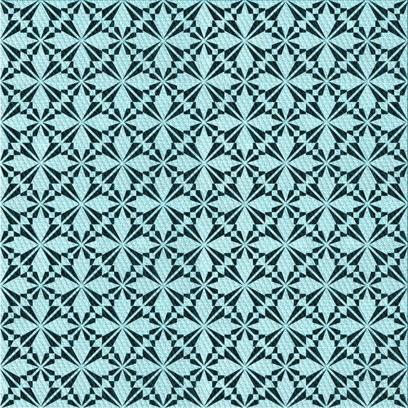 Ahgly Company Machine Washable Indoor Square Transitional Blue Jay Blue Area Rugs, 5' Square