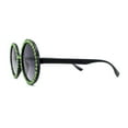 thumbnail image 3 of Womens Full Rhinestone Wizard Round Circle Lens Plastic Sunglasses Black Green Smoke, 3 of 4