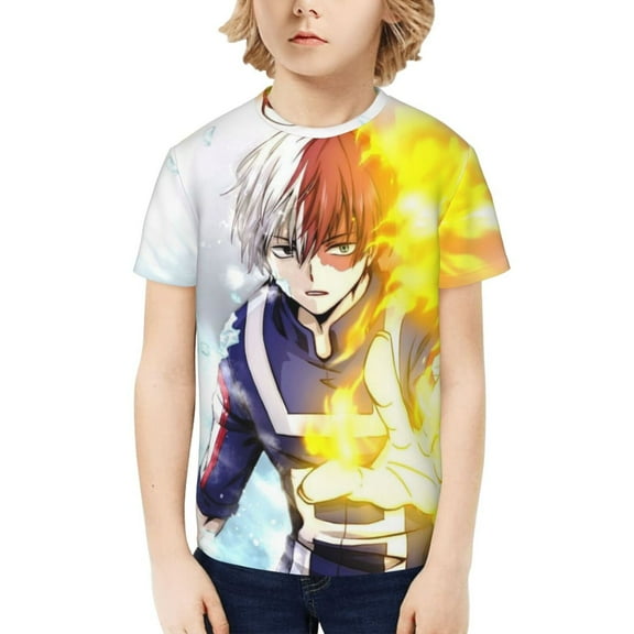 My Hero Academia Shoto Todoroki Kids T-Shirt 3d Printed Graphic T-Shirts Boys And Girls Short Sleeve Shirts For Youth Kids X-Small