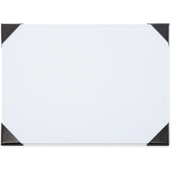 Desk Blotter Graph Paper Pad - 17 x 12 in, 50-Sheet White Refillable Desk Pad Mat - Large Notepad for Sketching, Notes & Doodles