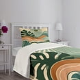 thumbnail image 3 of Ambesonne Monstera Quilted Bedspread Set 2 Pcs, Abstract Landscape Boho, Twin Size, Evergreen Pale Seafoam, 3 of 5