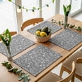 thumbnail image 5 of White Flowers Placemats Set of 4 Gray Background Place Mats Table Mats Kitchen Dining Home Outdoor Party Table Decoration, 5 of 9