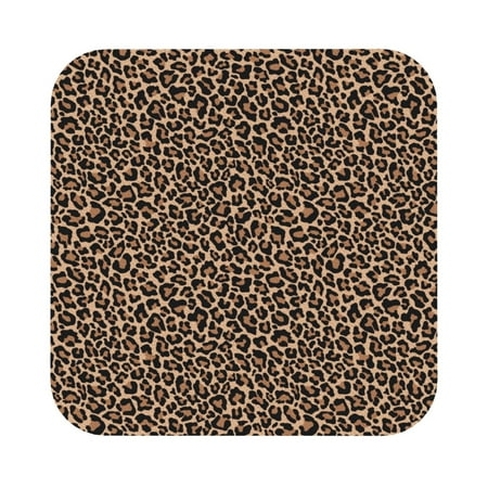 

Matuu Brown Leopard for Cup Coasters Set of 6 Leather Coasters Desk Coasters for Office Measures 4” x 4” Square