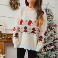thumbnail image 4 of shqvo Christmas Sweaters for Women Funny Pattern Cute Xmas Long Sleeve Tops Casual Loose Christmas Knit Tops Womens 2025 Blouse Winter Fall, 4 of 9