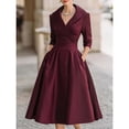 thumbnail image 4 of Elegant and flattering long-sleeved dress for women with a fitted waist., 4 of 5