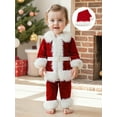 thumbnail image 4 of Gzhioc Kids Baby Boys Girls Christmas Outfit 1T 2T 3T 4T 5T 6T Long Sleeve Belted Jacket Pants Hat Clothing Set, 4 of 8