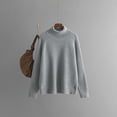 thumbnail image 2 of Yuyuzo Sweaters for Women Cable Knit Long Sleeve High Neck Fall Winter Solid Color Pullover Tops, 2 of 7