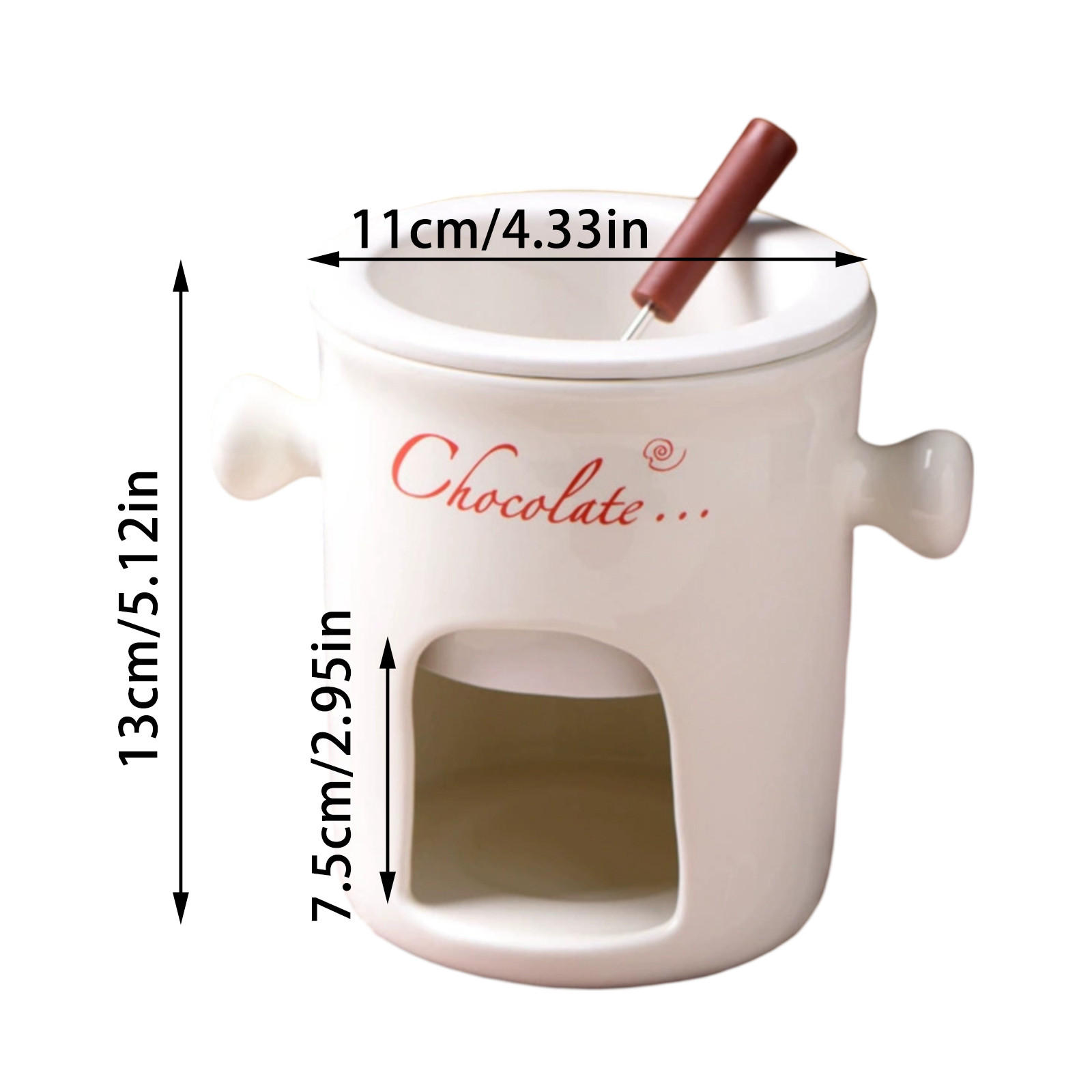 Lot De 3 Tasses à Fondue Au Chocolat En Céramique - 200 Ml, Avec Fourchettes, Idéal Dessert Ou Apéritif