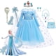 thumbnail image 2 of Frozen Snow Queen Elsa vestido niñas princesa Cosplay disfraz azul manga larga malla vestido niños Halloween cumpleaños fiesta Vestidos7-8T (etiqueta 140) Gao Jinjia LED, 2 of 2
