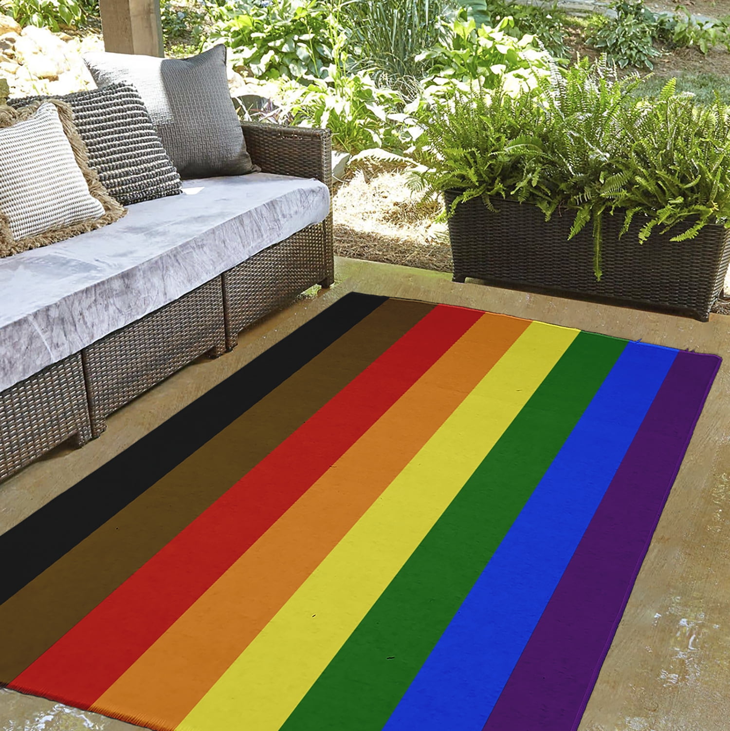 Simply Daisy 3' x 5' Inclusive Pride Inclusive Pride Chenille Indoor/Outdoor Rug