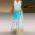 thumbnail image 2 of HAPIMO Women's Maxi Loose Dress Discount Floral Printed Boho Summer SaleV Neck Sundress for Girls Elegant Comfy Leisure Retro Holiday Sleeveless Multi-color XXL, 2 of 5