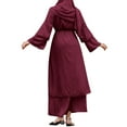 thumbnail image 4 of IBTOM CASTLE Women's Chiffon Muslim Cardigan Kaftan Middle East Arabian Abaya Dress Casual Islamic Cover up Long Dresses M Wine Red, 4 of 8