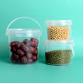thumbnail image 4 of 2 cubos de plástico transparente con asa, redondos, para almacenar alimentos y con tapa., 4 of 6