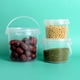 thumbnail image 4 of 2 cubos de plástico transparente con asa, redondos, para almacenar alimentos y con tapa., 4 of 6