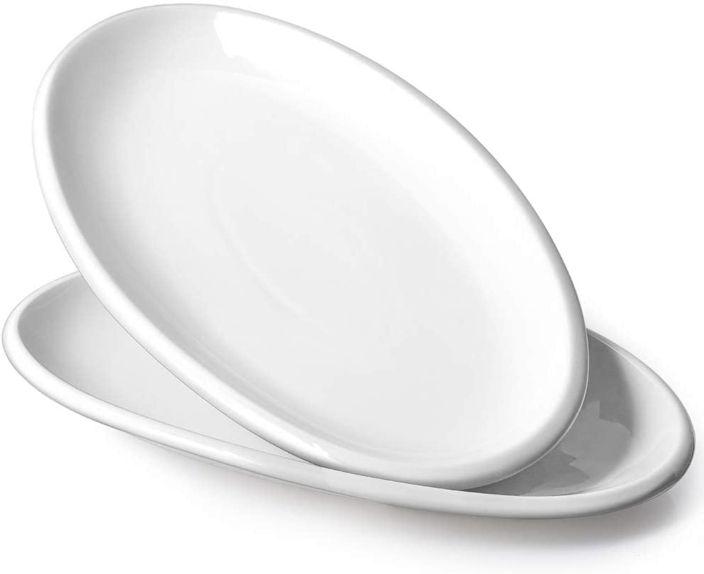 Oval Ceramic Serving Platter-Pottery Plate-Stoneware Server-Tableware-Handmade-Pearl Green Glaze