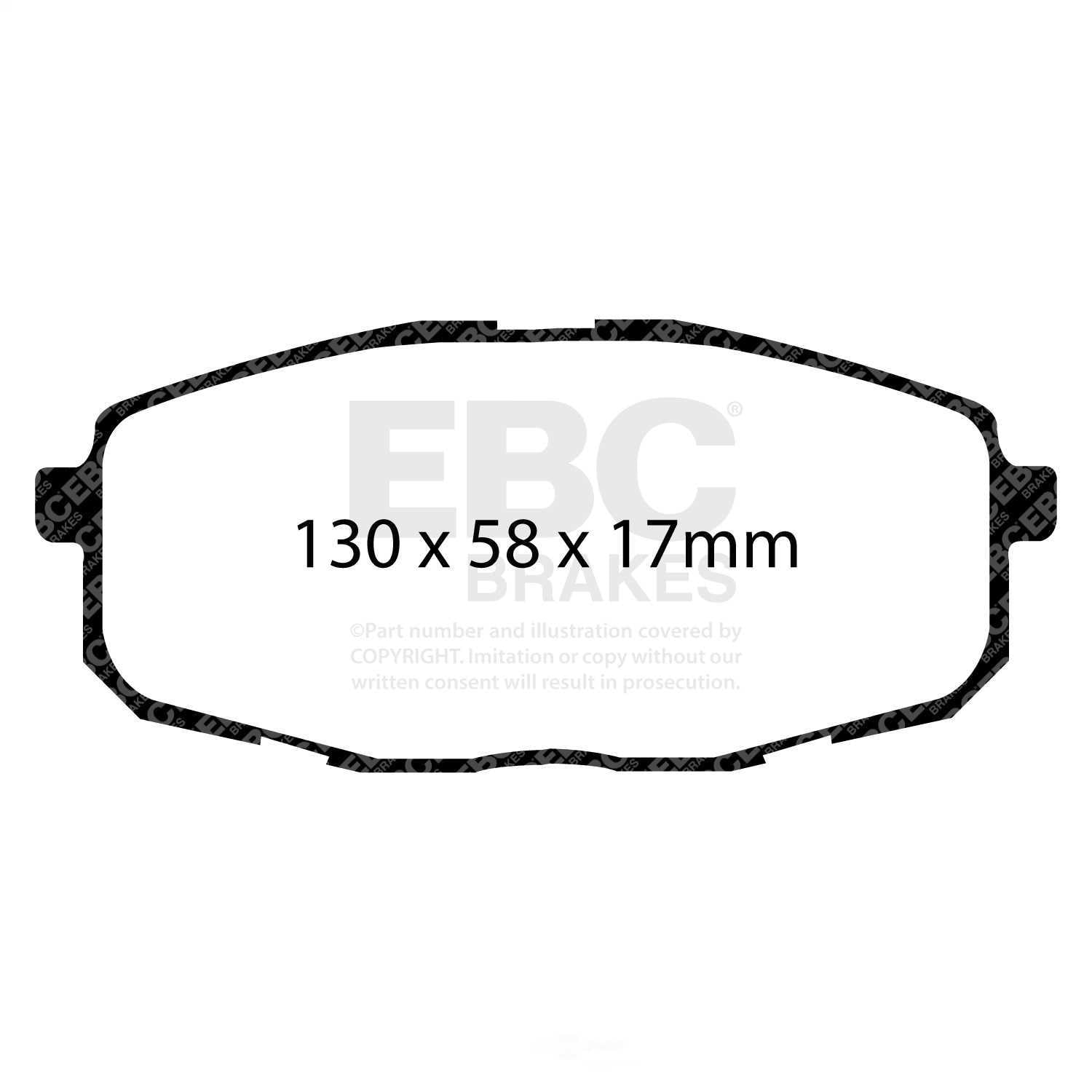 EBC Brakes DP21562 Greenstuff 2000 Series Sport Brake Pads, FMSI Pad No. D1397 Vented 280mm Dia