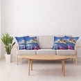thumbnail image 4 of Ambesonne City Throw Pillow Cover 4 Pack, Resort Casinos on Shore, 16", Violet Blue Pink Yellow, 4 of 7