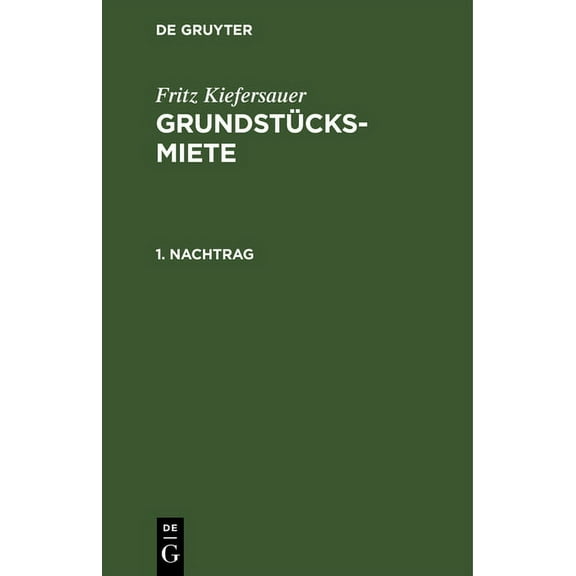 Nachtrag 1. (Hardcover)