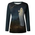 thumbnail image 4 of Ruyang Womens Halloween Shirt Long Sleeved Loose Fitting Casual Tee Shirts Womens Crewneck Long Sleeve Comfy Tunics Tops, 4 of 4