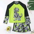 thumbnail image 5 of WOLLED 7-11Y Boys Two Piece Rash Guard Swimsuits Set Kids Long Sleeve Bathing Suit Swimwear Set, 5 of 9
