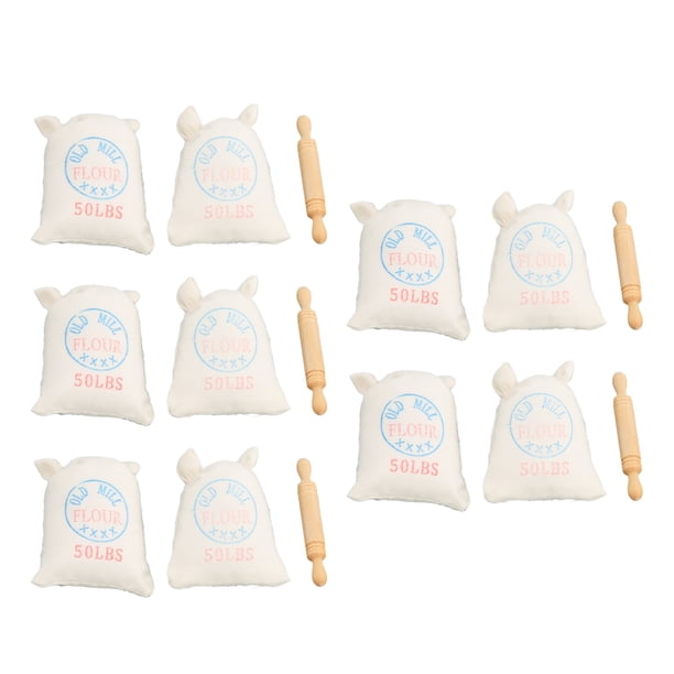 Juguete de cocina de bolsillo para casa de muñecas, casa de muñecas en miniatura de 5 piezas, casa de muñecas en miniatura, bolsa de harina, accesorios de cocina para casa de muñecas,