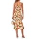 thumbnail image 3 of Vestido PRETTYGARDEN Floral Midi Sin Mangas con Fruncido Naranja Talla L, 3 of 6