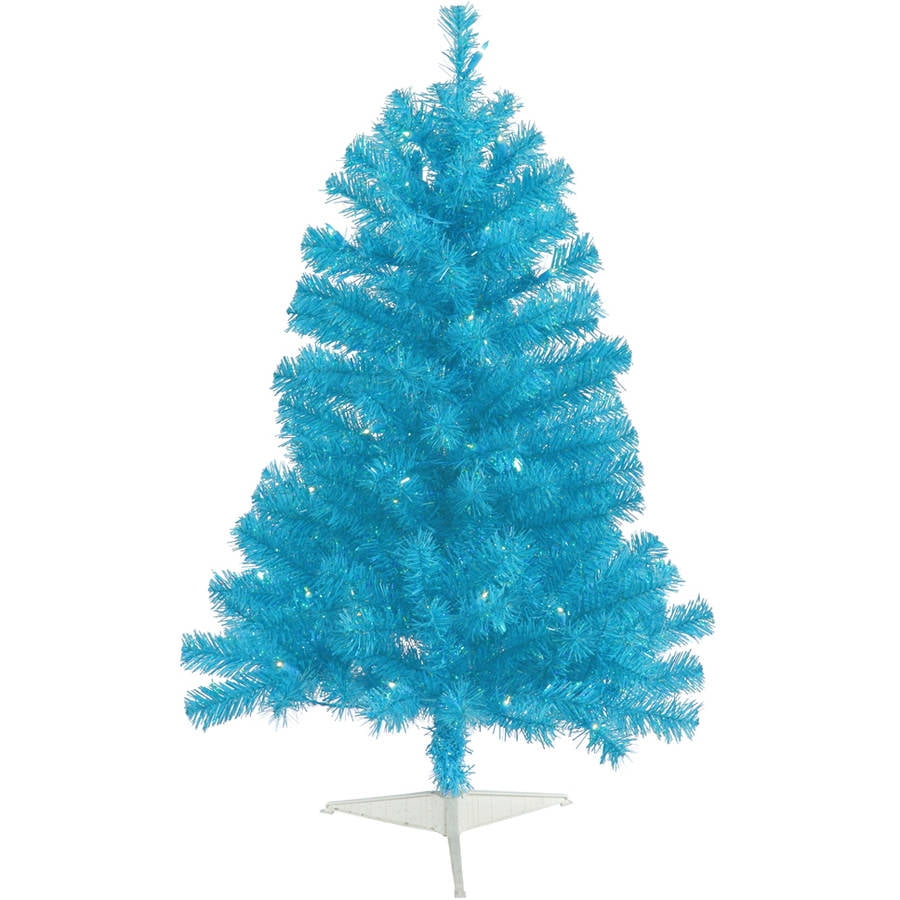 Vickerman 3' Sky Blue Artificial Christmas Tree with 50 Teal Lights ...