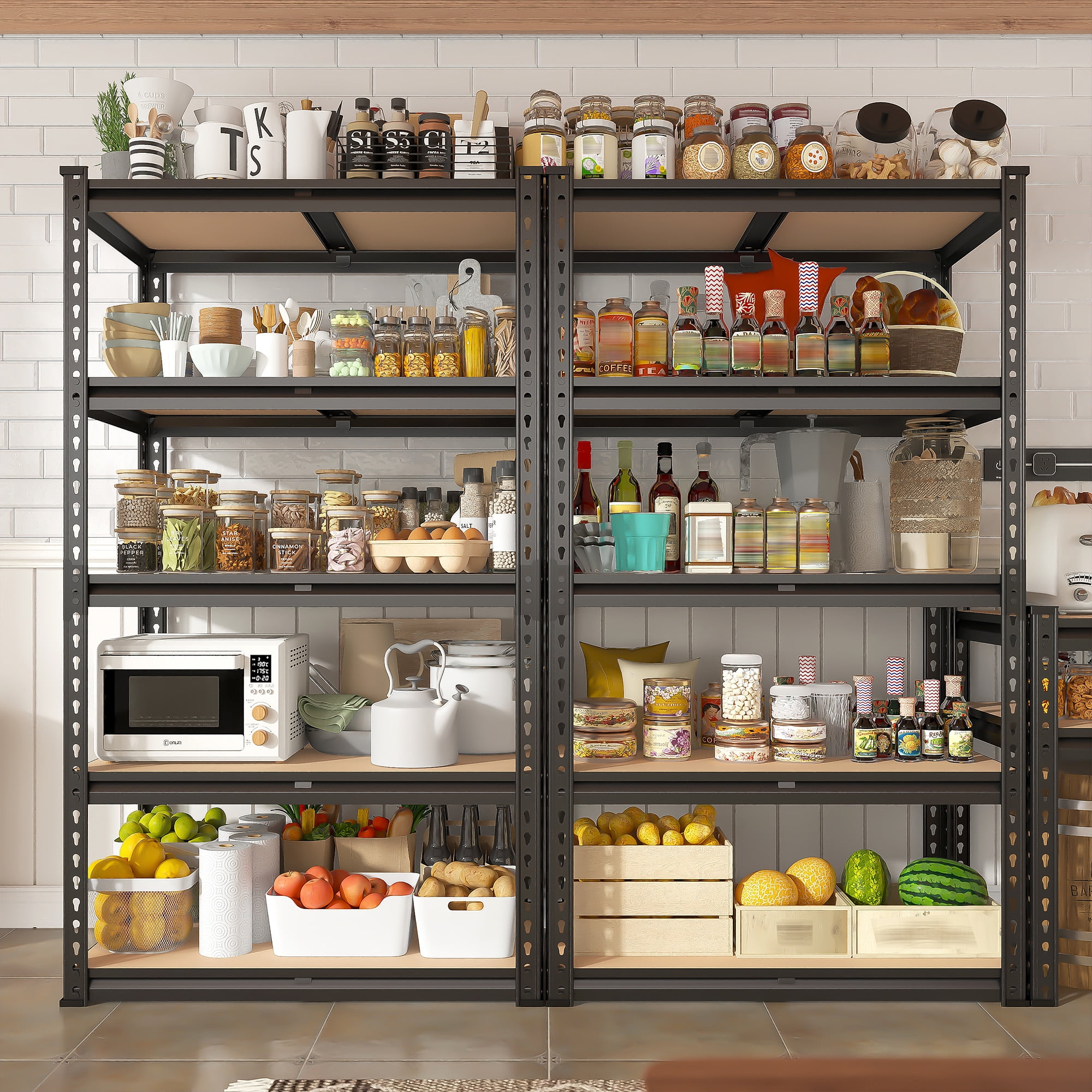 REIBII 5 Tier Garage Shelving Heavy Duty 2000LBS Storage Shelves Units,28"Lx12"Wx60"H