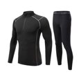thumbnail image 1 of Sonducket Ropa deportiva para hombre, traje deportivo para trotar, traje térmico transpirable elástico, chándal de terciopelo, chándal Pijama gris negro XXL, 1 of 6