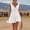 B_ White, variant on Women's Summer Solid V-Neck Sleeveless Dress Casual Petal Sleeve Loose Fit A-Line Simple Midi Summer Sundress Beige S