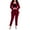 Wine Red XXL, variant on 2 Pcs/Set Lady Formal Coat Pants Set Long Sleeves Double Buttons Tight Waist Cardigan Mid Length Jacket Straight High Waist Trousers Formal Business Commuting Outfit