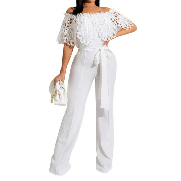 HUPOM Palazzo Pants For Women Dressy Womens Pants Capris Low Waist Rise Short Straight-Leg White M