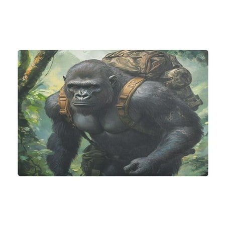 

PU Leather Kitchen Drying Mat with Silica Gel Core Coffee Bar Pad Dual-Sided Absorbent Non-Slip for Kitchen Counter Gorilla with A Backpack