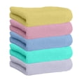 thumbnail image 1 of Juego de 5 toallas faciales de algodón súper absorbentes, sin pelusa, suaves, para baño, ducha, gimnasio y viajes, 30 x 30 cm, multicolor (azul, verde, amarillo, blanco, rosa) para el hogar y el spa., 1 of 6