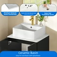 thumbnail image 5 of Dextrus Bathroom Vanity with Countertop Sink Combo 24 Inch, Modern Bathroom Storage Cabinet with Drain & Door, Black and Gold, 5 of 9