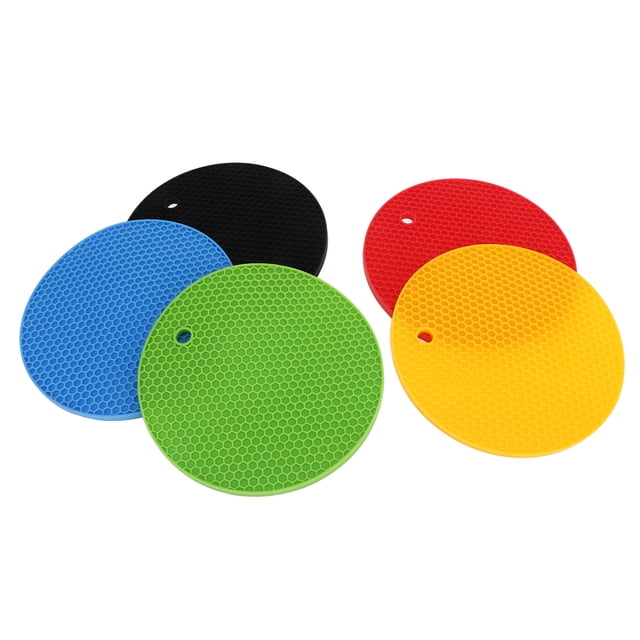 Tapis de Protection en Silicone, 5 Pcs Rond 7 Pouces Supports de Pot en Silicone Tapis de Protection en Silicone Valeur Exceptionnelle