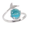 thumbnail image 5 of Exquisito anillo de sirena, anillos de dedo frescos, anillo de apertura ajustable para mujer, dama y niña, 5 of 5
