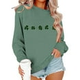thumbnail image 5 of AuroraX Long Sleeve Long Sleeve Shirts for Women,Green Crewneck Loose Fit Graphic Womens Sweatshirts Cotton Shamrock Holiday St.Patrick's Day Pullover Top, 5 of 6