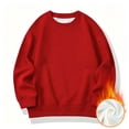 thumbnail image 3 of Tsivenald Cotton Boys Sweatshirt Oversized Long Sleeve Warm Sweatshirt Casual Soft Fall Winter Crew Neck Pullover Tops(10-11 Years,Red), 3 of 9