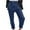 Dark Blue, variant on LLYwey Linen Pants Spring and Summer Women's Button Elastic Waist Solid Fashion Casual Jeans Pants Straight Leg Pants Female Long Pant Style H1598 Pinks L