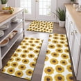 thumbnail image 2 of White Small Sunflower Pattern Kitchen Rugs Sets Of 3,Kitchen Runner Rugs Non Skid Washable,Decorative Kitchen Floor Mats for Kitchen,Sink,Laundry,17"x30"+ 17"x47" + 17"x59", 2 of 6