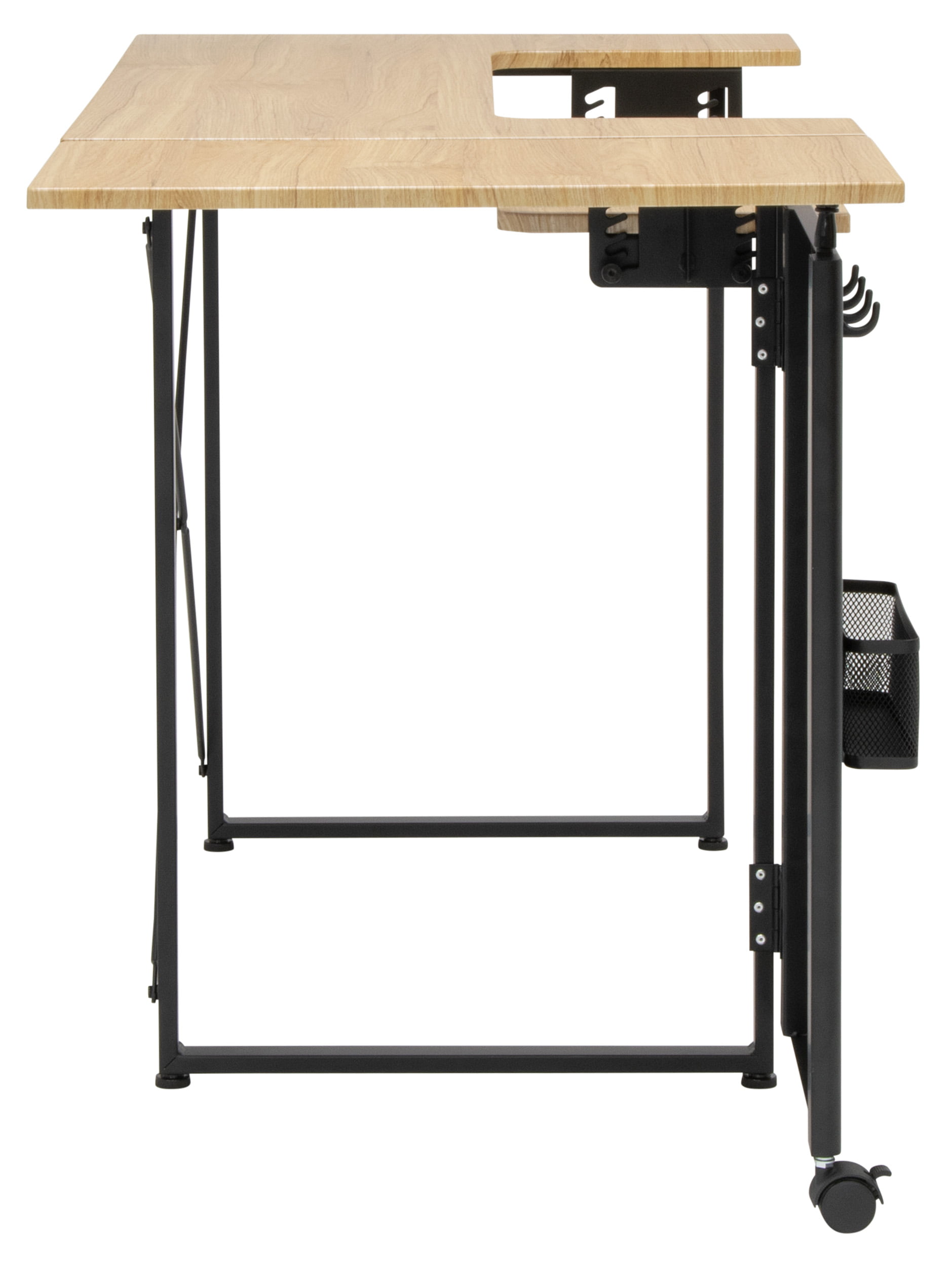 Sew Ready Pivot Swingout - Mesa de costura con panel de almacenamiento,  grafito/madera de fresno