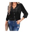 thumbnail image 4 of VISgogo, camisas de terciopelo salvaje a la moda para mujer, blusas de manga larga con cuello vuelto de Color sólido, blusas informales con botones para primavera y otoño VISgogo moda, 4 of 9