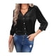 thumbnail image 4 of VISgogo, camisas de terciopelo salvaje a la moda para mujer, blusas de manga larga con cuello vuelto de Color sólido, blusas informales con botones para primavera y otoño VISgogo moda, 4 of 9