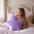 thumbnail image 3 of Gloveleya Plush Pillow Decorative Cushion Cozy Pillow Lavender Purple Star-Shaped 20inches, 3 of 16