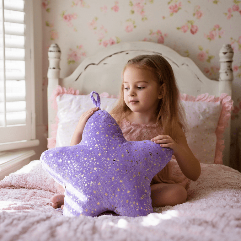 Gloveleya Plush Pillow Decorative Cushion Cozy Pillow Lavender