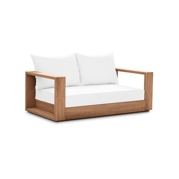Meridian Furniture Tulum Off White Water Resisting Outdoor Loveseat