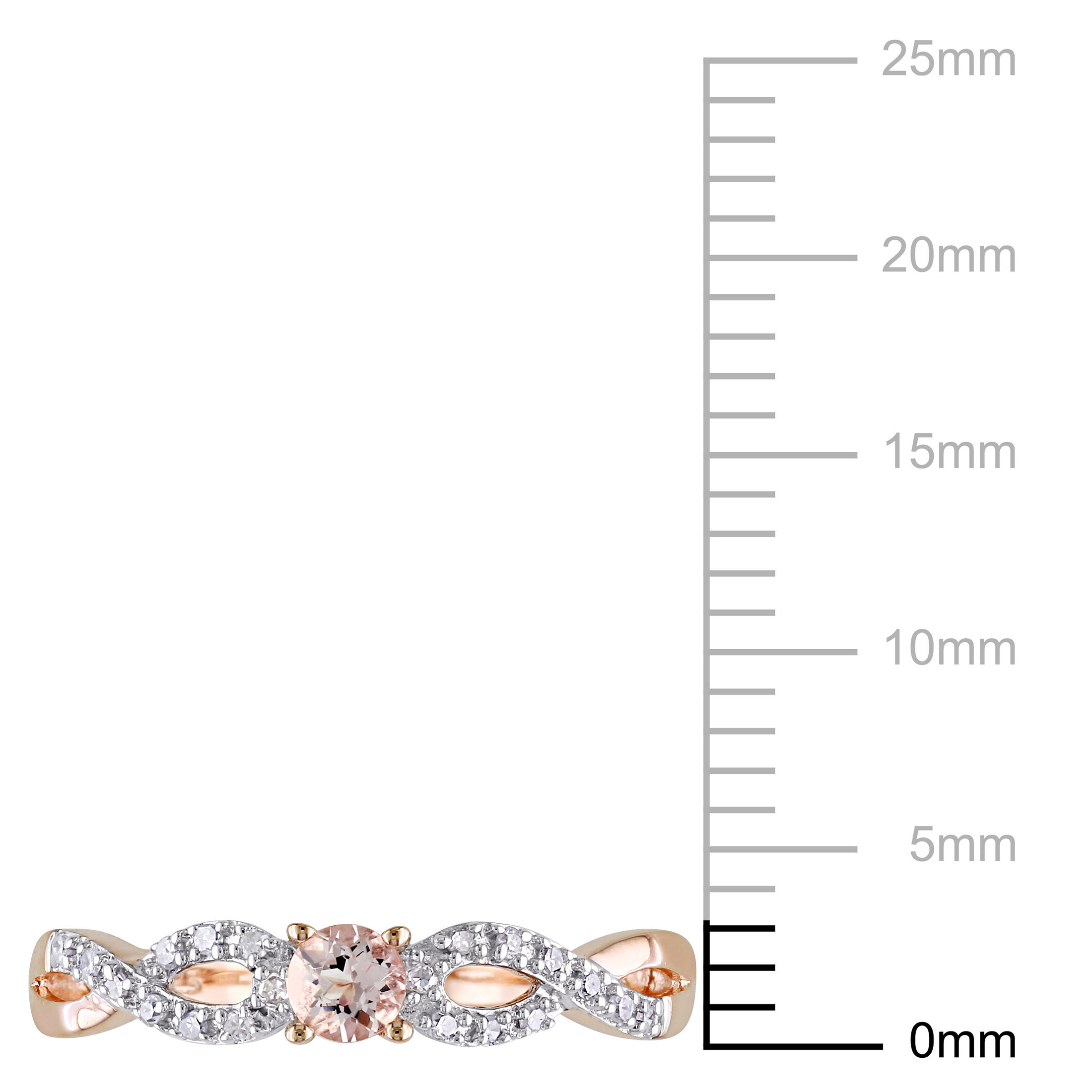 Everly Women's 1/6 CT Morganite 1/10 CT T.W. Diamond Rose Gold Flash Plated SS Infinity Ring - image 3 of 7